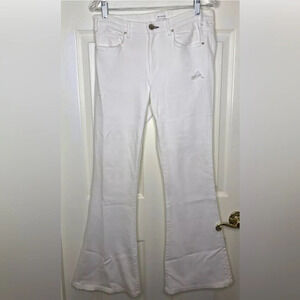 Woman MCGUIRE white  Majorelle Distressed Flare Denim Jeans Sz 29 EUC Stretch